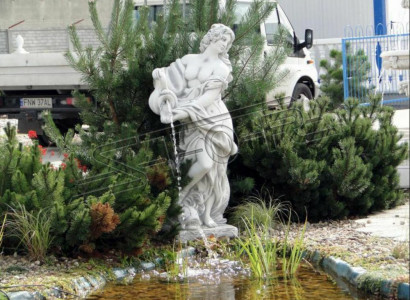 Garden Figure "Lady Fontaine" 140cm Pond Figure Human Stone Cast